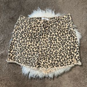 Cheetah Print Junior Jean Shorts